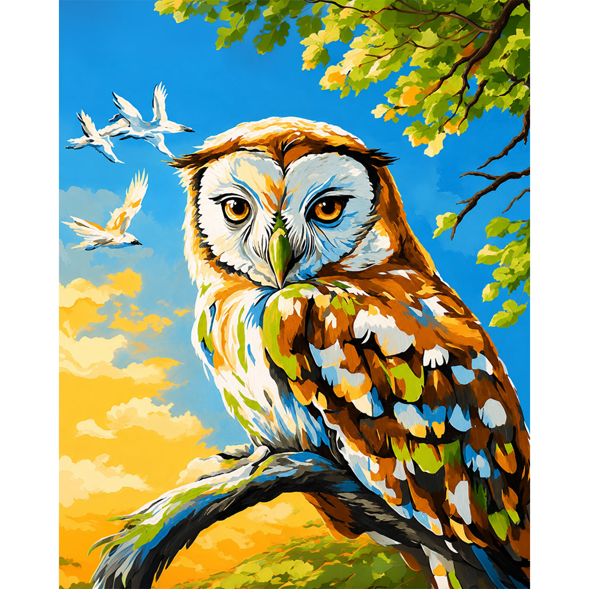 Owl on a Branch-zoom-2