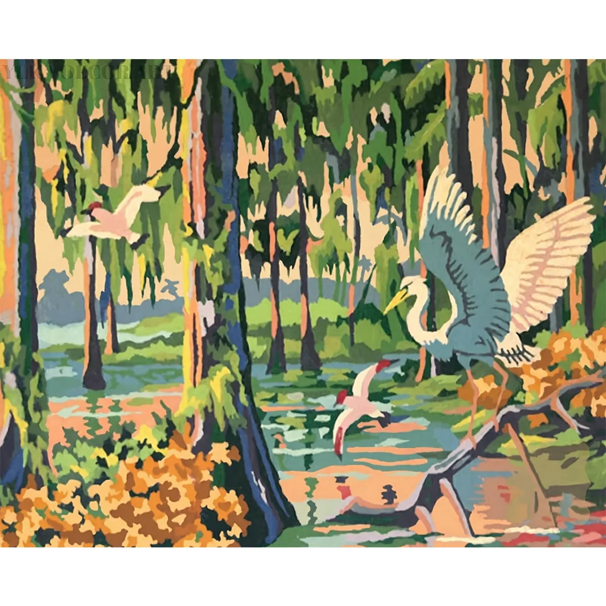 Herons in a Cypress Swamp-zoom-2