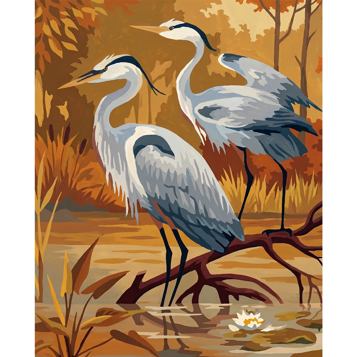 Herons in Autumn-2