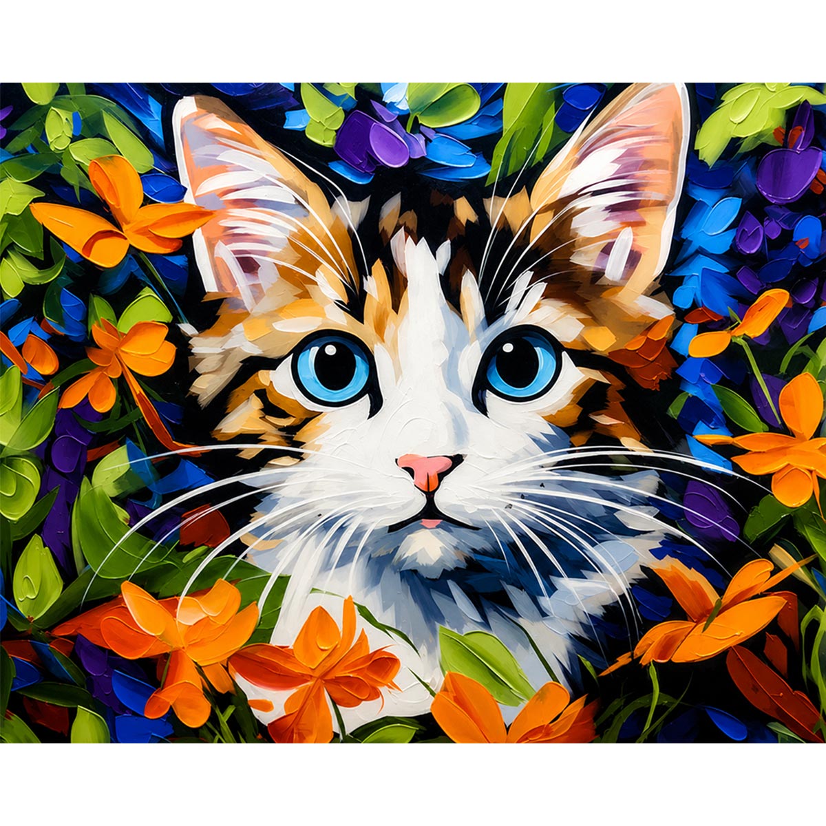 Kitten in Flowers
