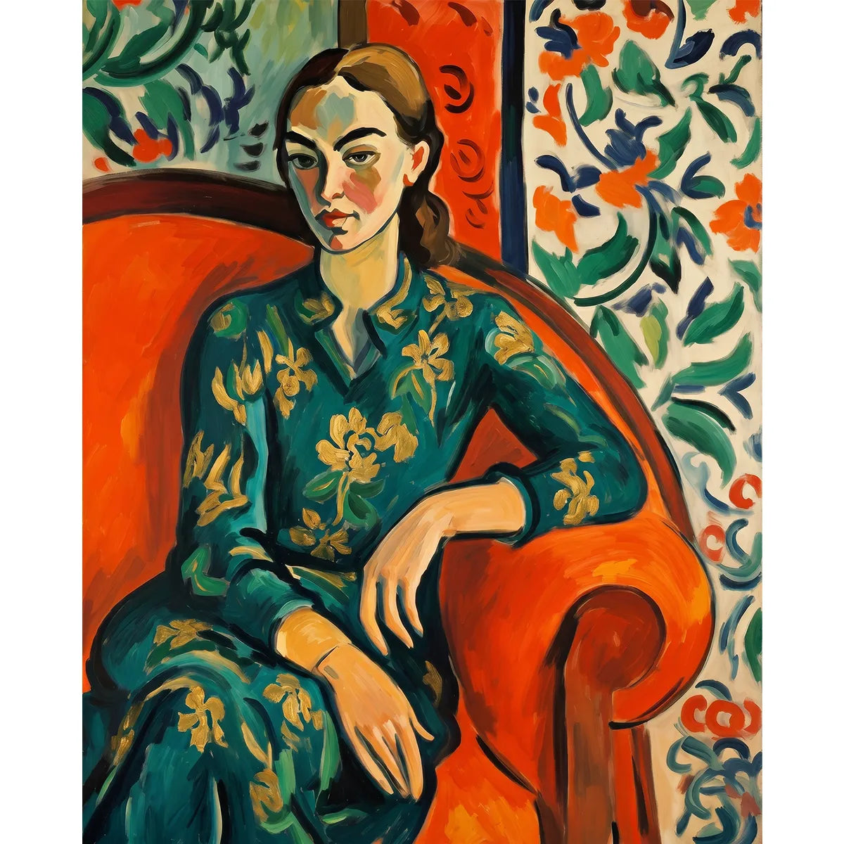Woman in an Orange Chair-zoom-2