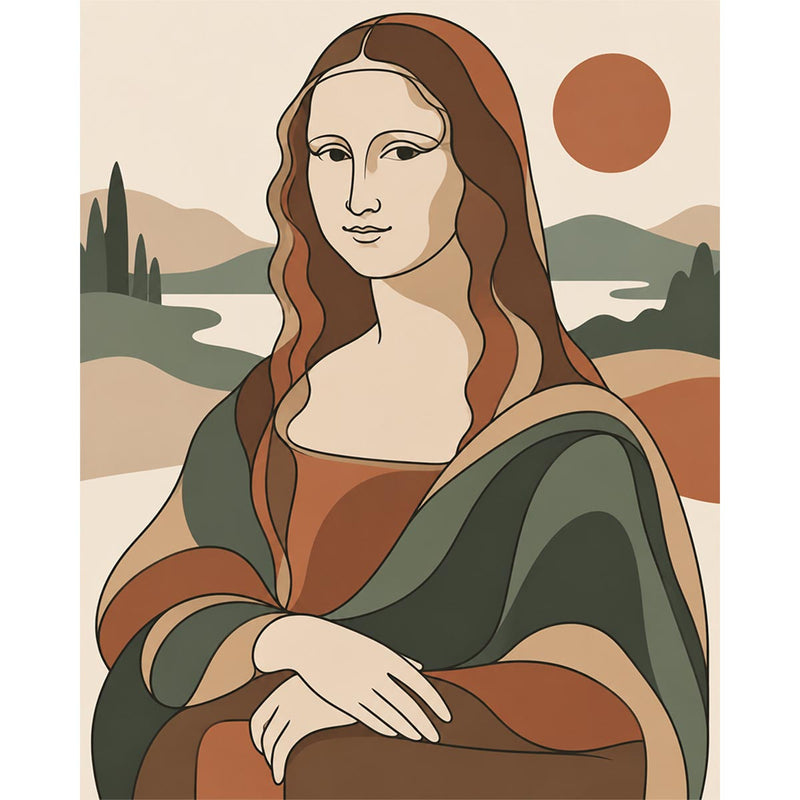 Mona Lisa with Terracotta Sun Paint by Numbers Kit-zoom-