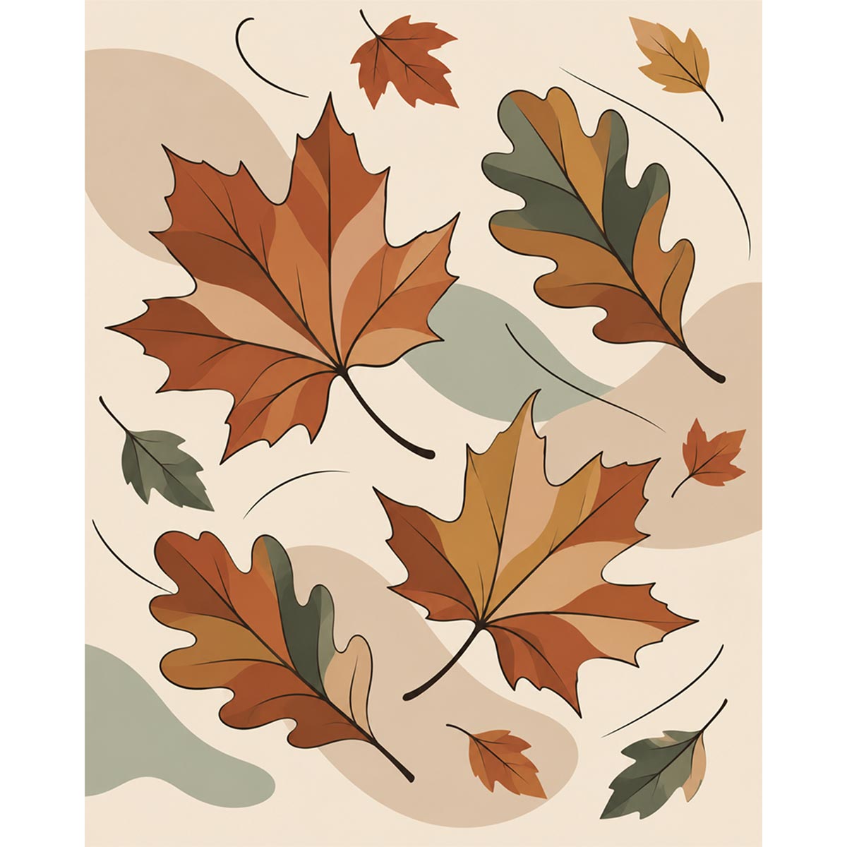 Autumn Leaves Paint by Numbers Kit