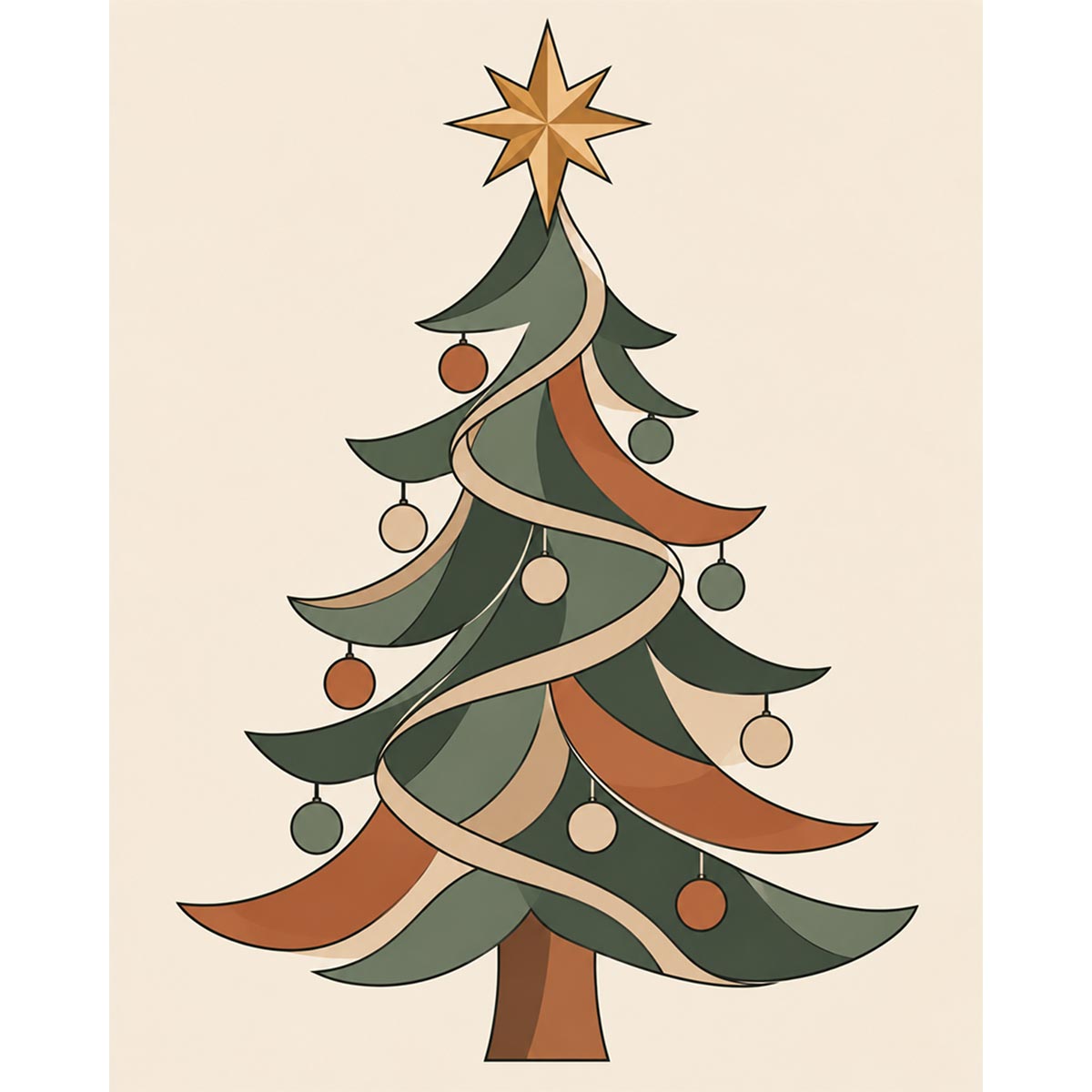 Ribbon Christmas Tree Paint by Numbers Kit