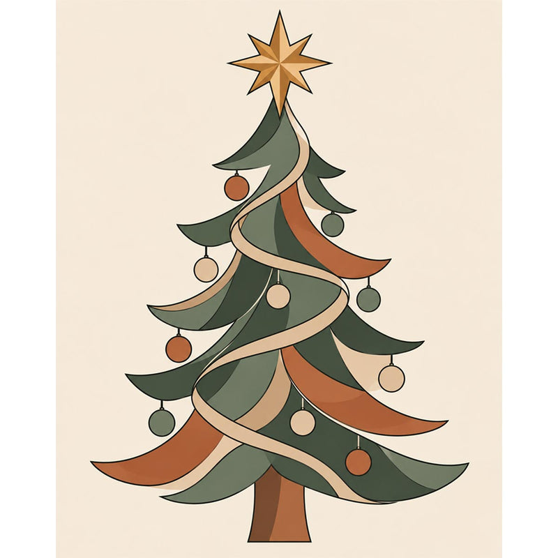 Ribbon Christmas Tree Paint by Numbers Kit-zoom-