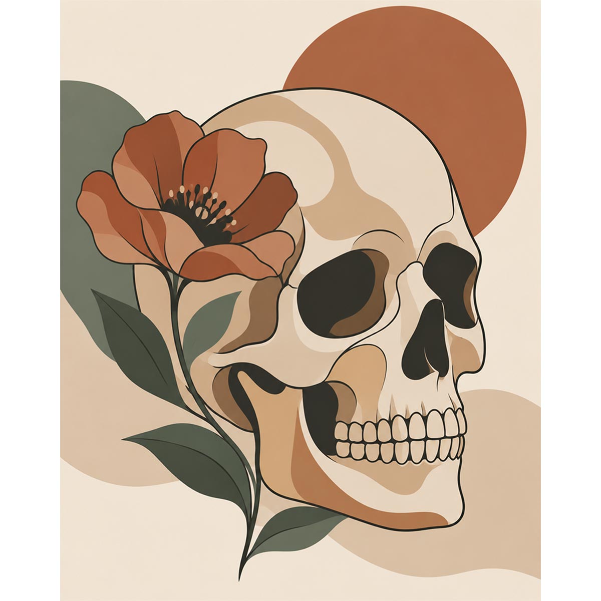 Poppy Skull Paint by Numbers Kit