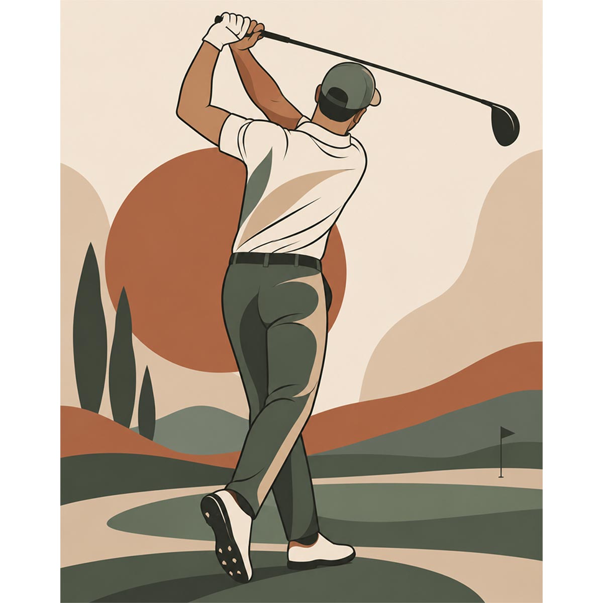 Golfer Paint by Numbers Kit-2
