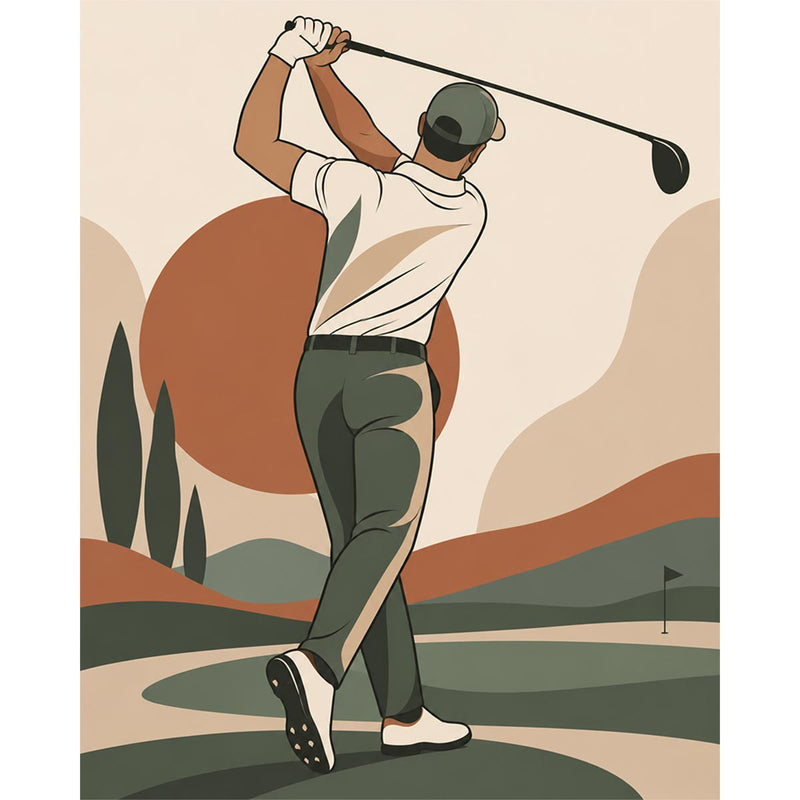 Golfer Paint by Numbers Kit-zoom-