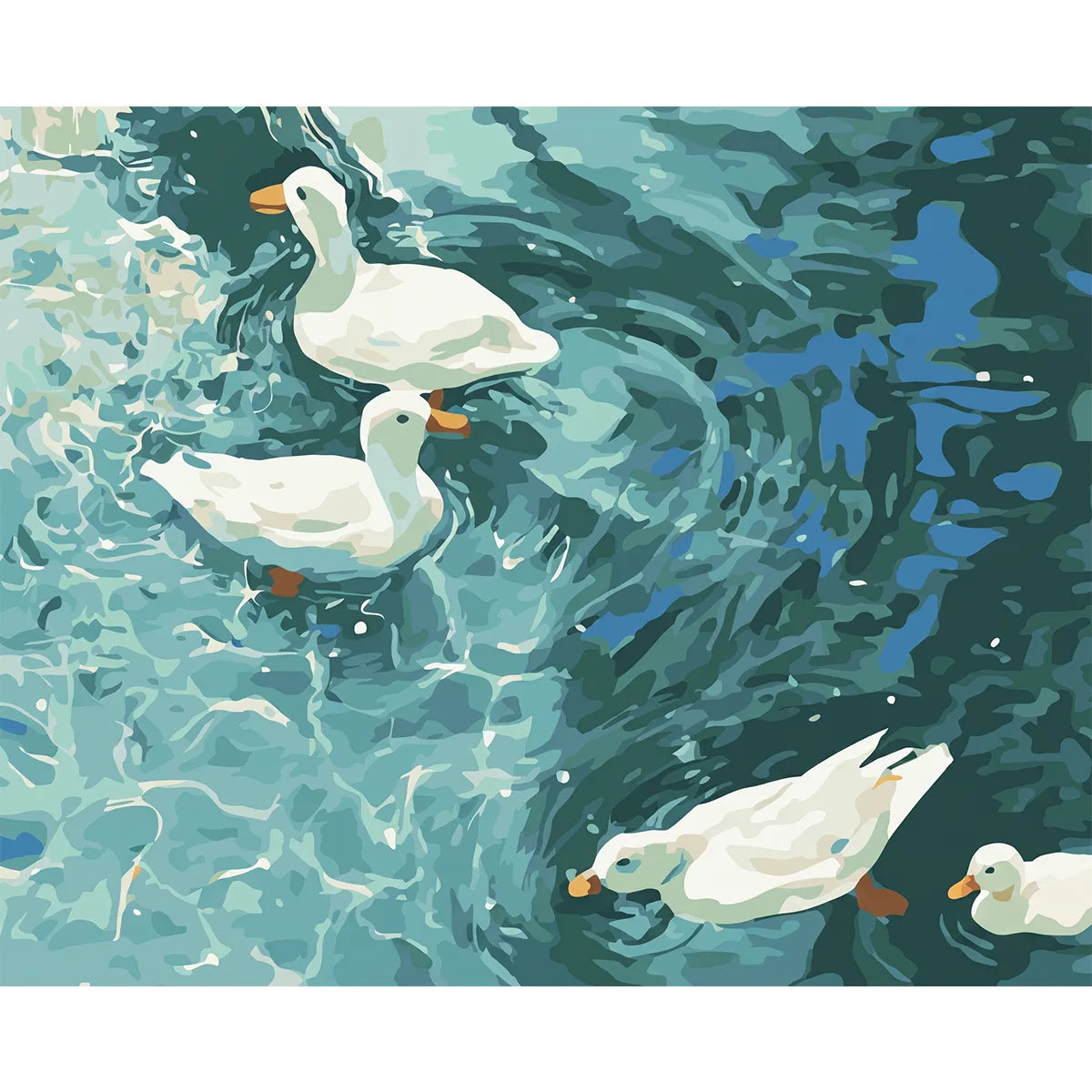 White Ducks on the Water