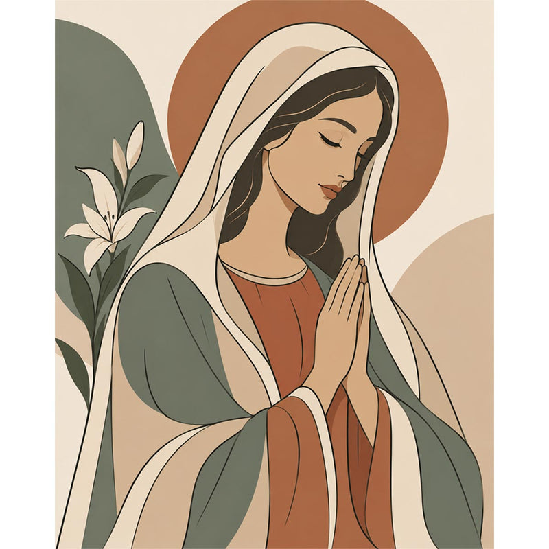 Praying Madonna Paint by Numbers Kit-zoom-