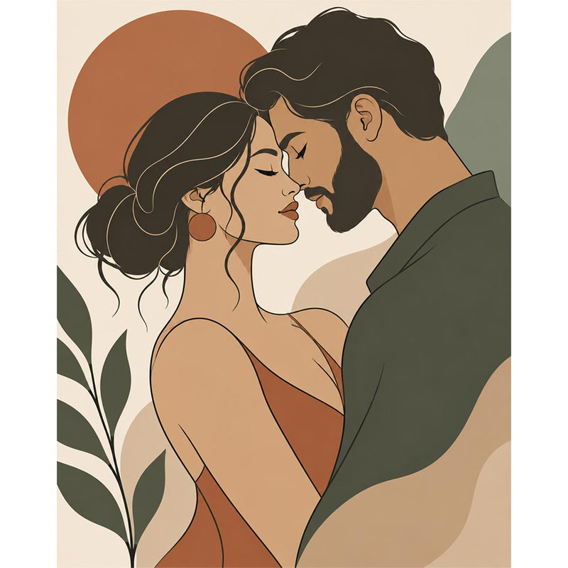 Embracing Couple Paint by Numbers Kit-zoom-
