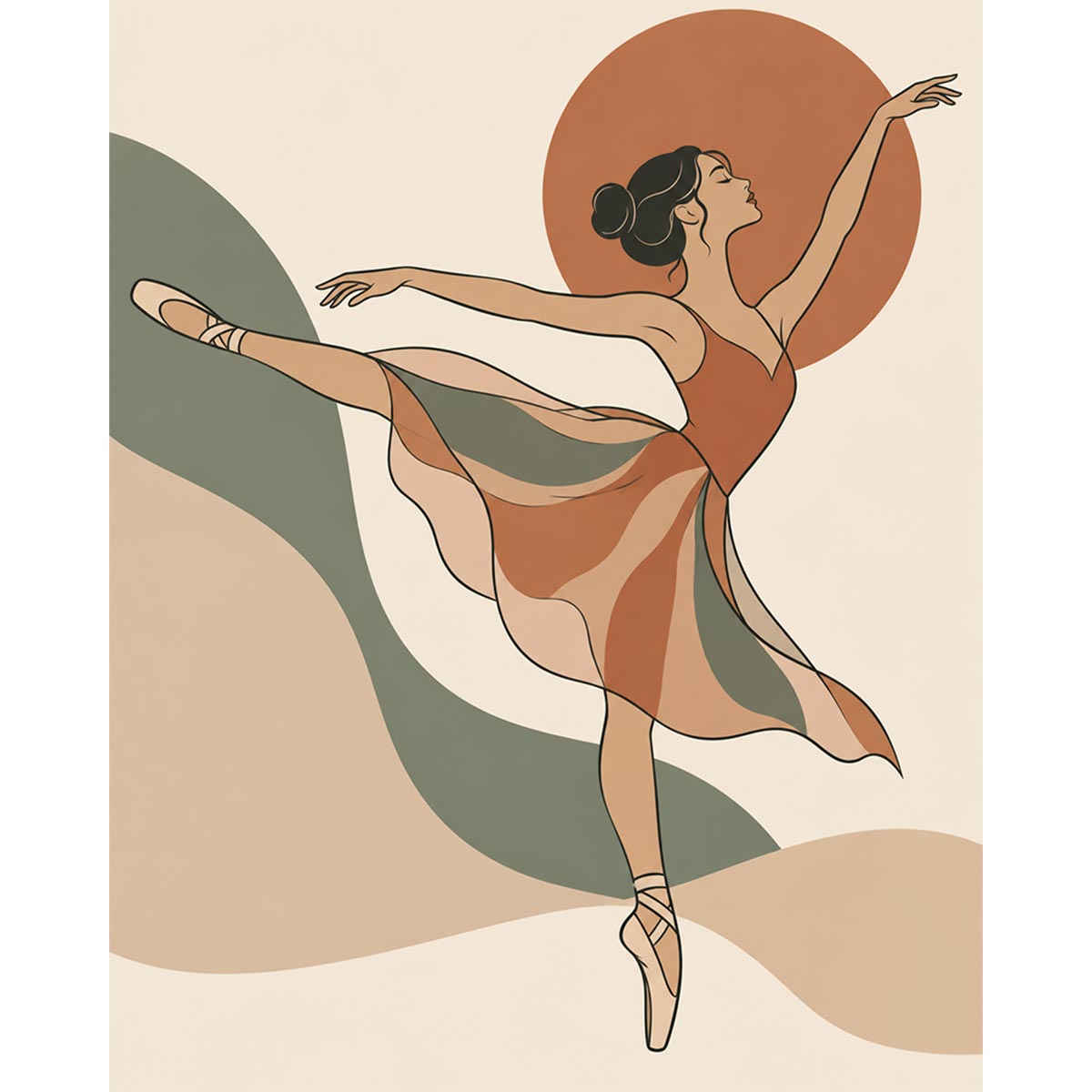 Arabesque Ballerina Paint by Numbers Kit-2