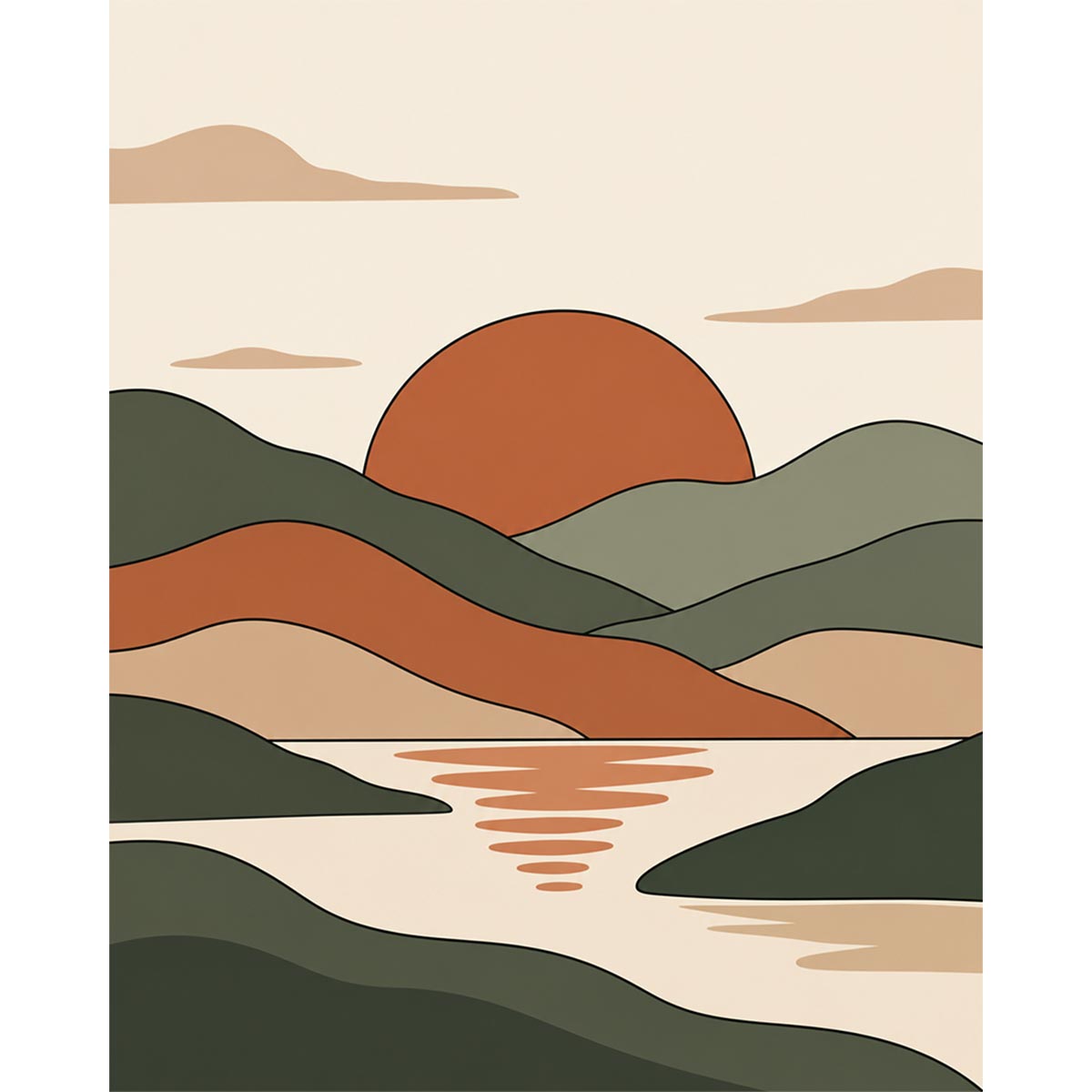 Sunset Lake Paint by Numbers Kit-2