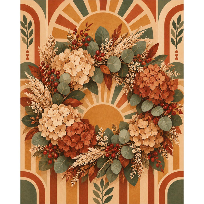 Hydrangea Wreath Paint by Numbers Kit-zoom-