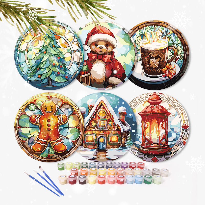 Christmas Holiday Paint By Numbers Placemat Set-zoom-