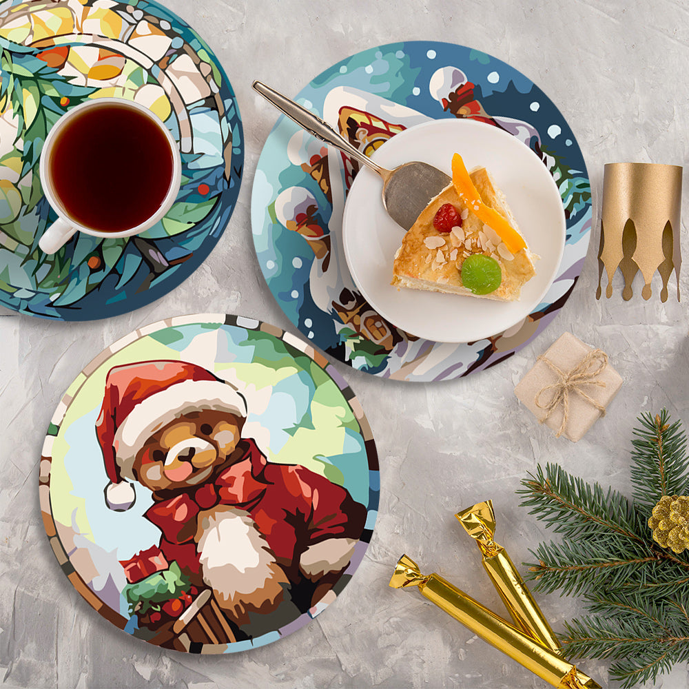 Christmas Holiday Paint By Numbers Placemat Set-16