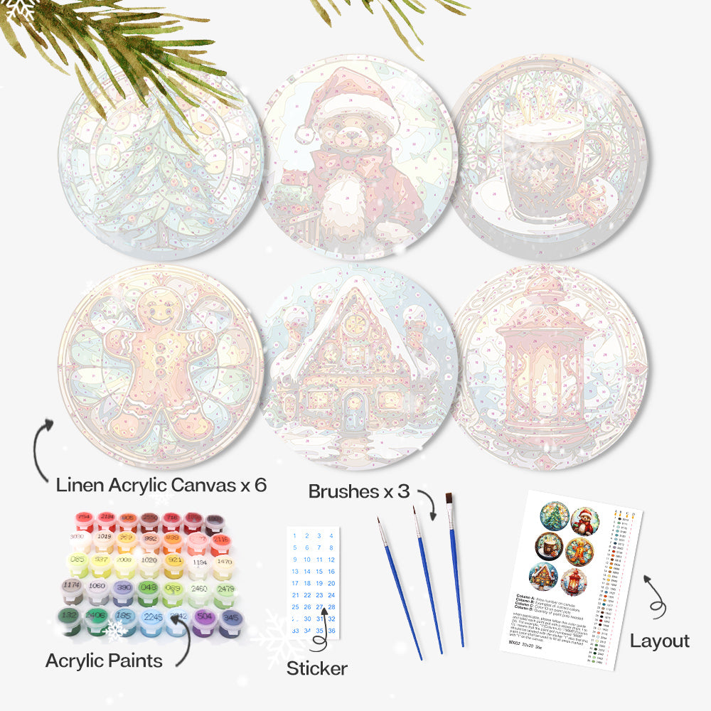 Christmas Holiday Paint By Numbers Placemat Set-10