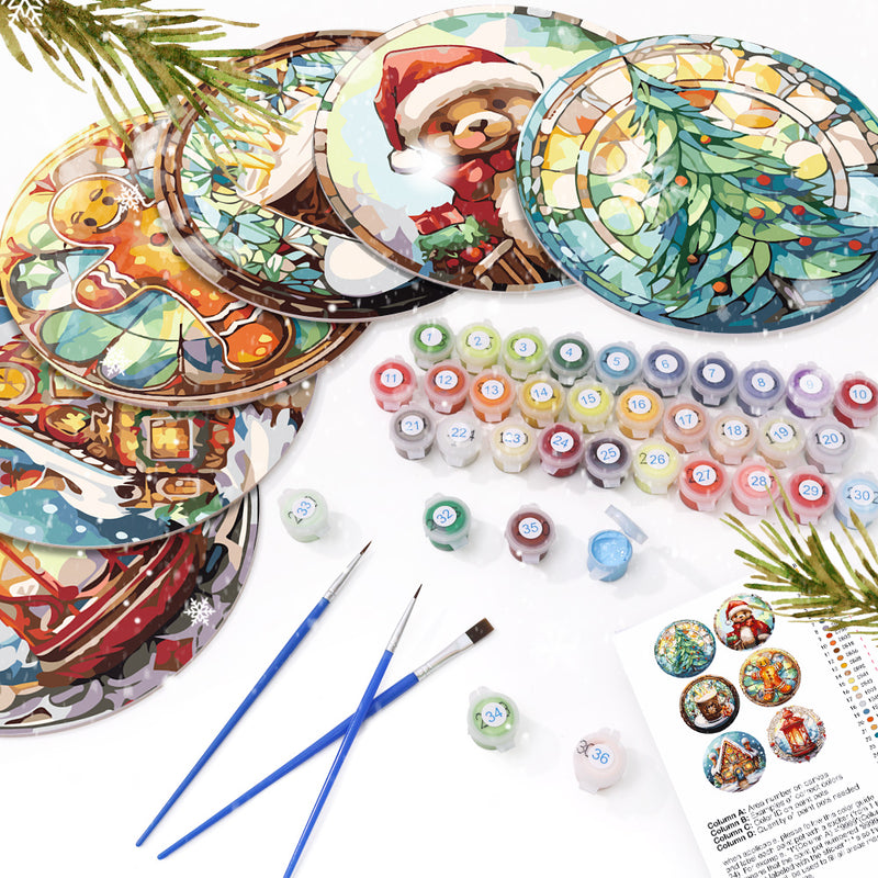 Christmas Holiday Paint By Numbers Placemat Set-zoom-