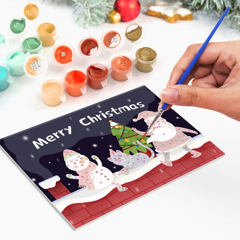 Paint by Numbers Christmas Cards - 6 Cards