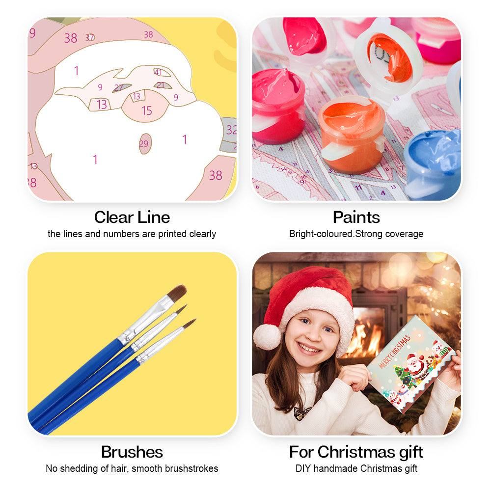 Paint by Numbers Christmas Cards - 6 Cards-5