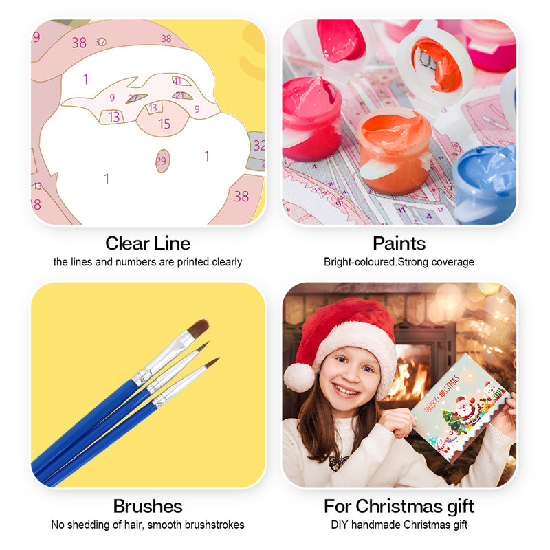 Paint by Numbers Christmas Cards - 6 Cards-zoom-