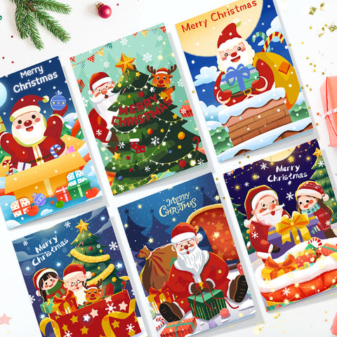 Paint by Numbers Christmas Cards - 6 Cards