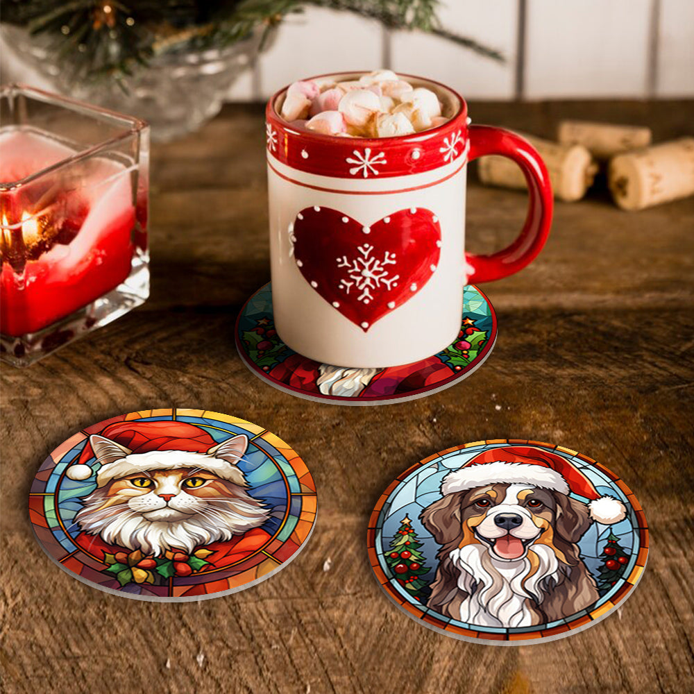Merry Christmas Paint By Numbers Coaster Set-3