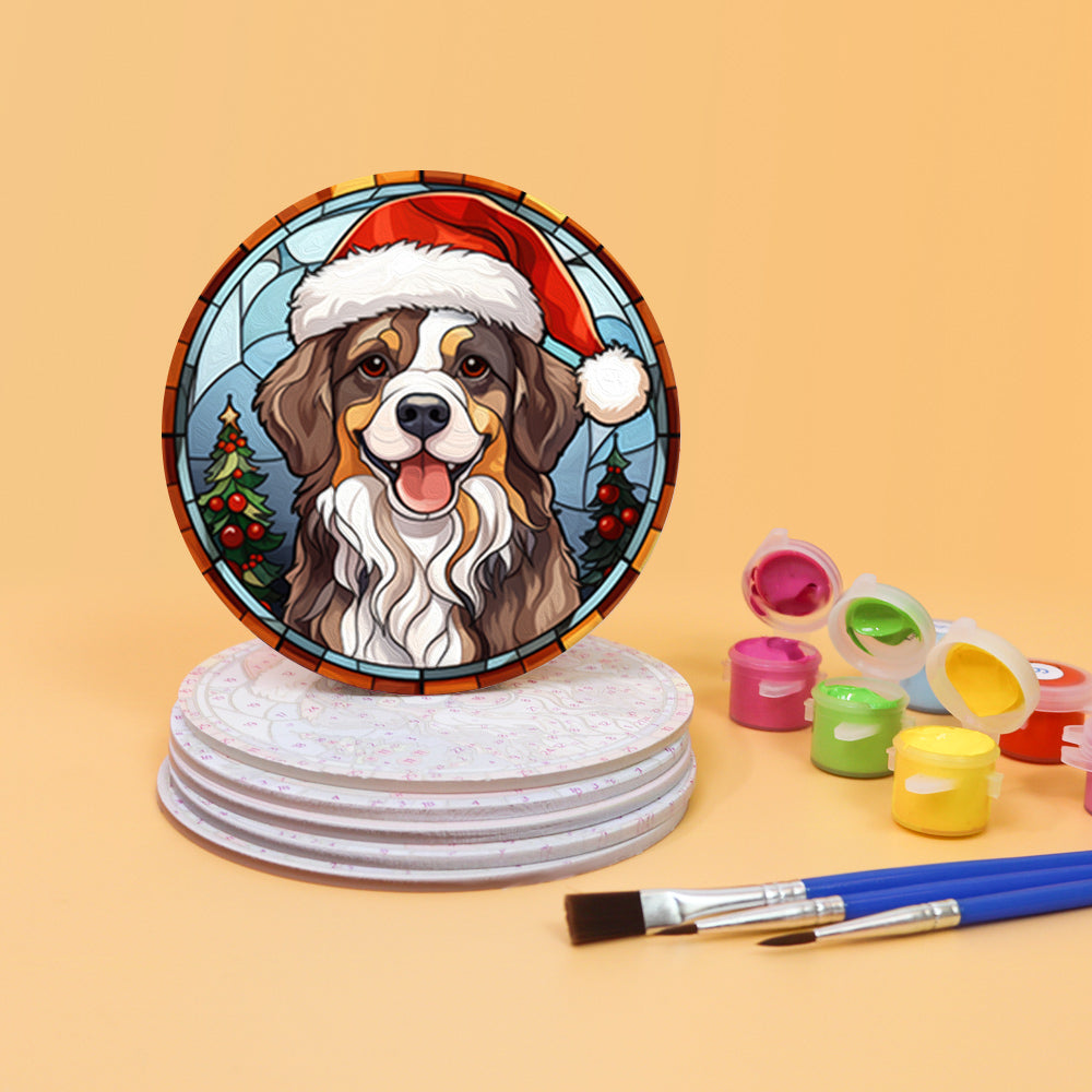Merry Christmas Paint By Numbers Coaster Set-5