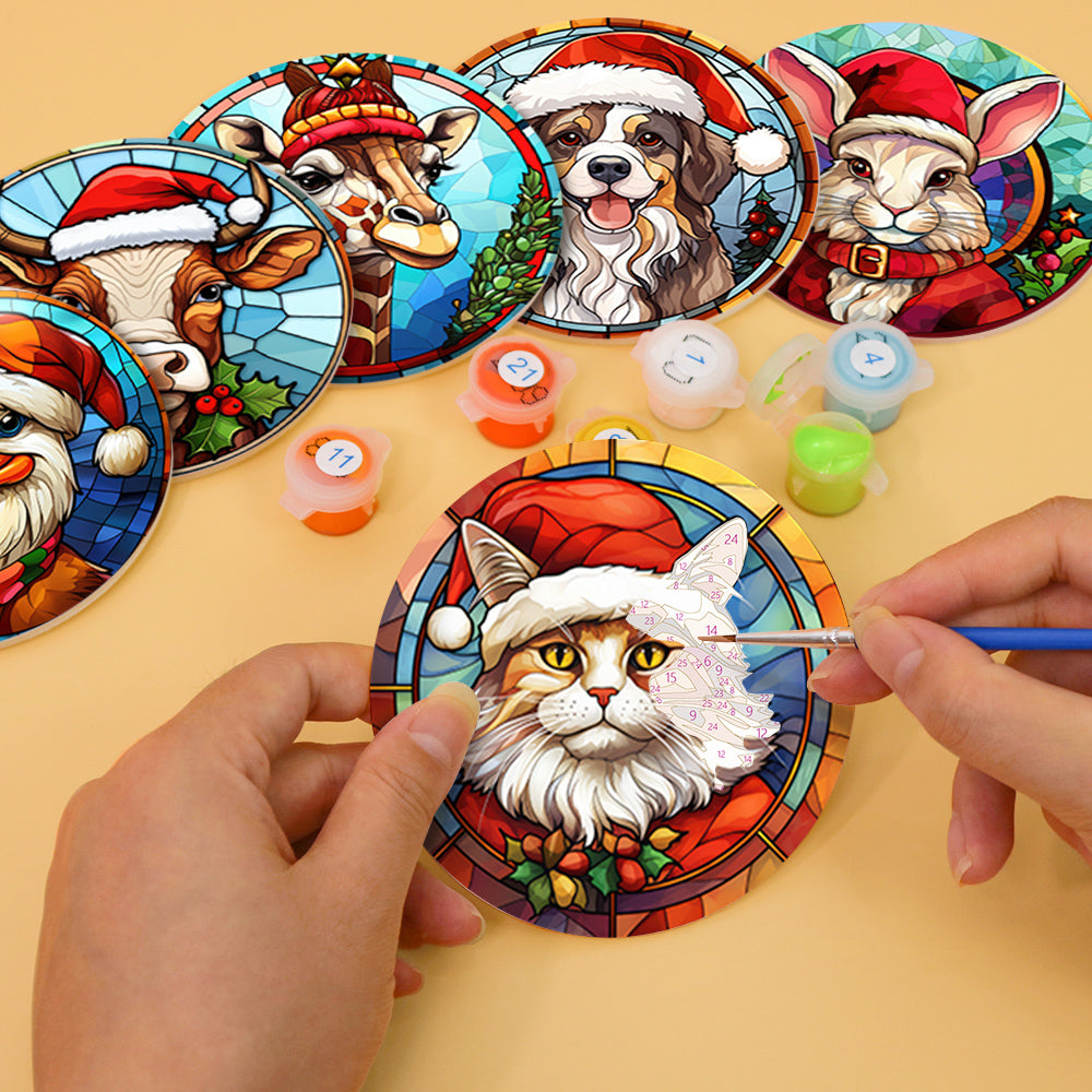 Merry Christmas Paint By Numbers Coaster Set-zoom-6