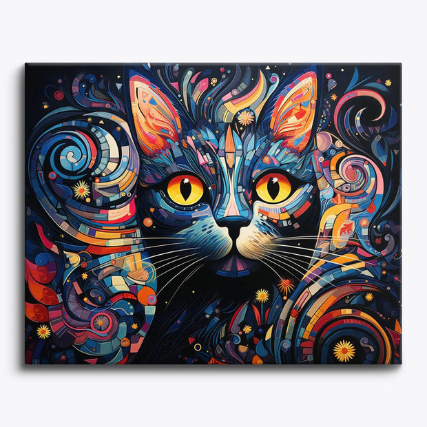 Abstract Cosmic Cat Paint by Numbers Kit