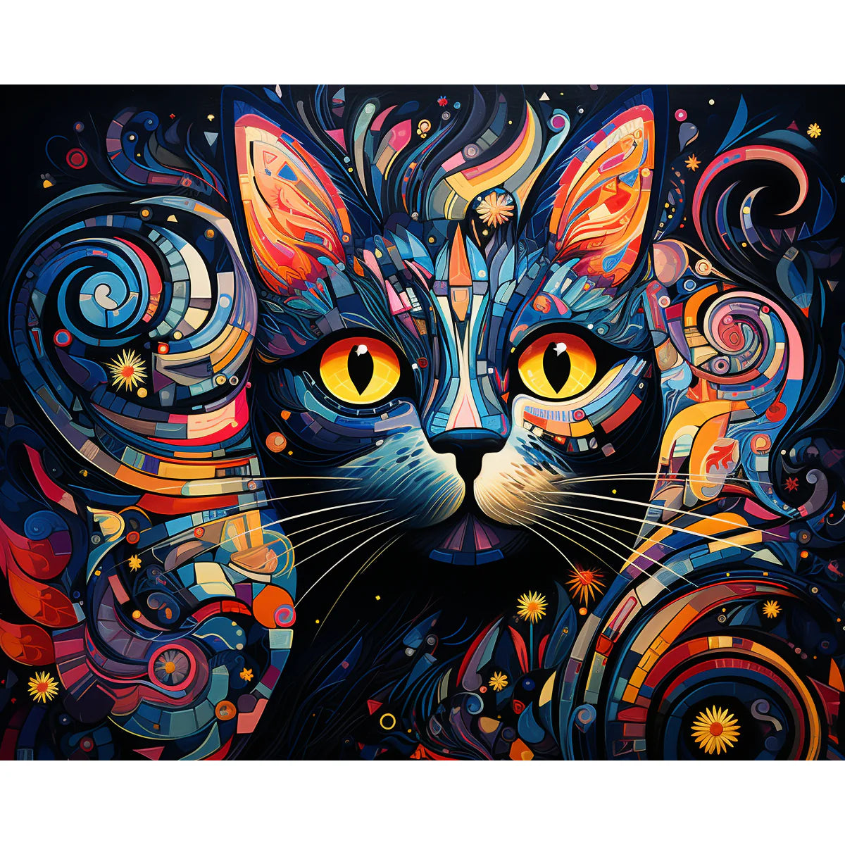 Abstract Cosmic Cat Paint by Numbers Kit-zoom-2