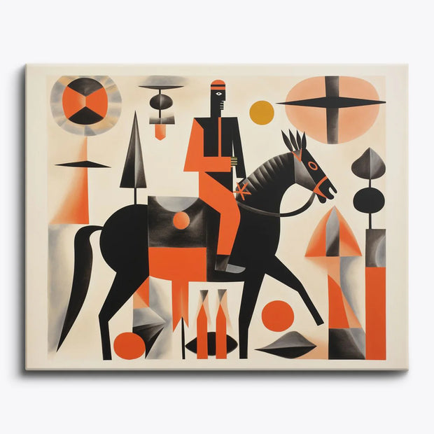 Abstract Rider on Horse Paint by Numbers Kit