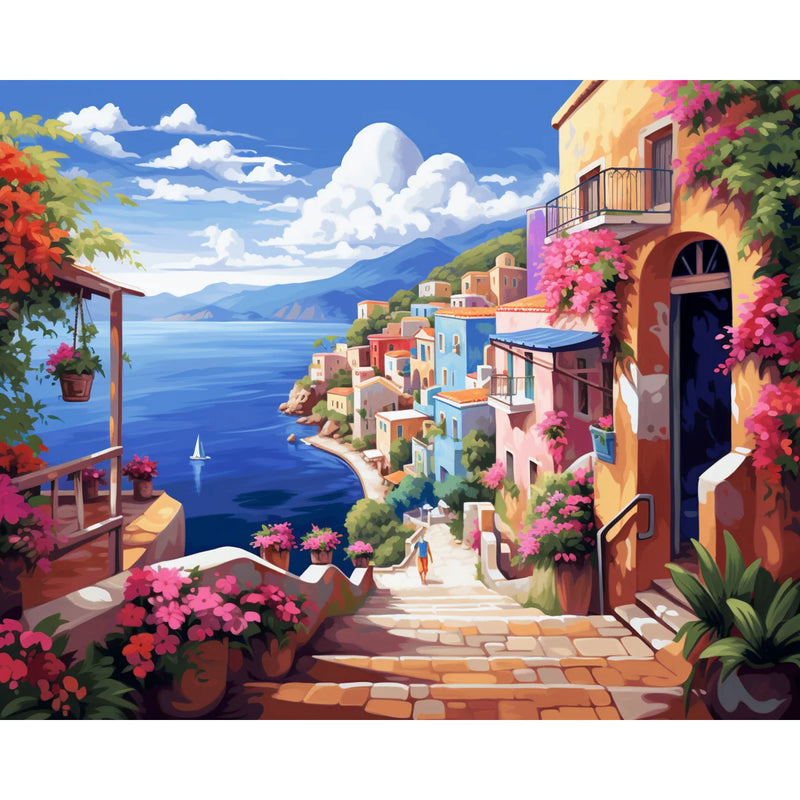 Amalfi Coast Paint by Numbers Kit-zoom-