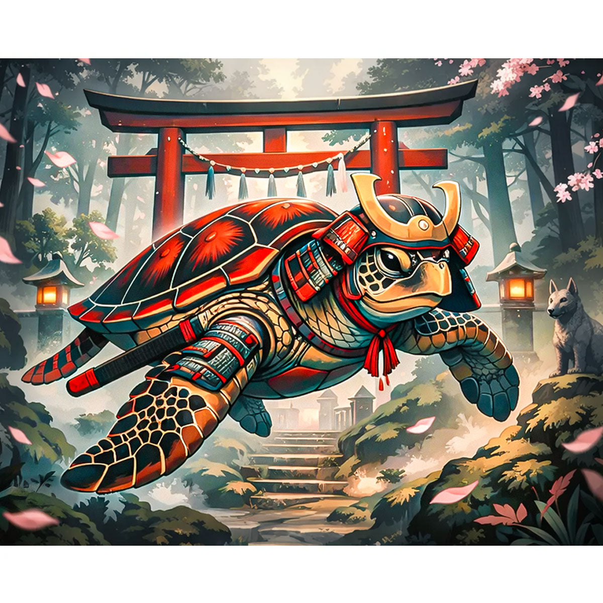 Samurai Guardian Turtle Paint by Numbers Kit