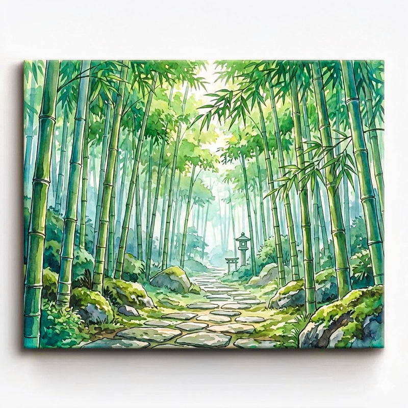 Quiet Bamboo Garden Path Paint by Numbers Kit-zoom-