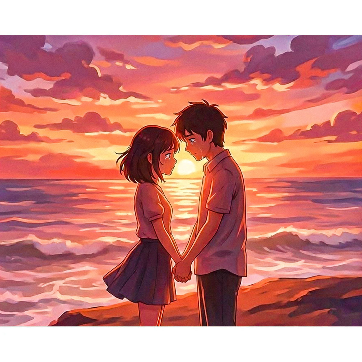 Sunset Love Couple Paint by Numbers Kit-zoom-2