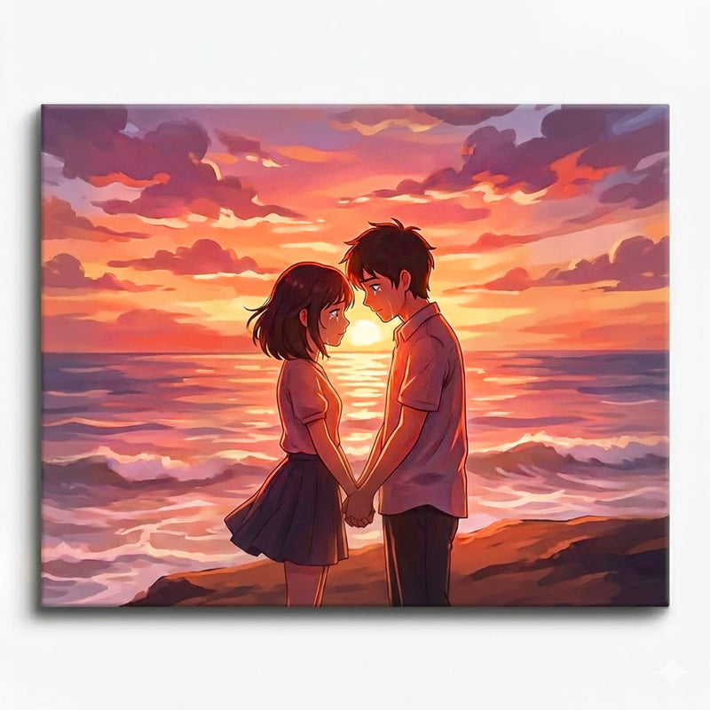 Sunset Love Couple Paint by Numbers Kit-zoom-