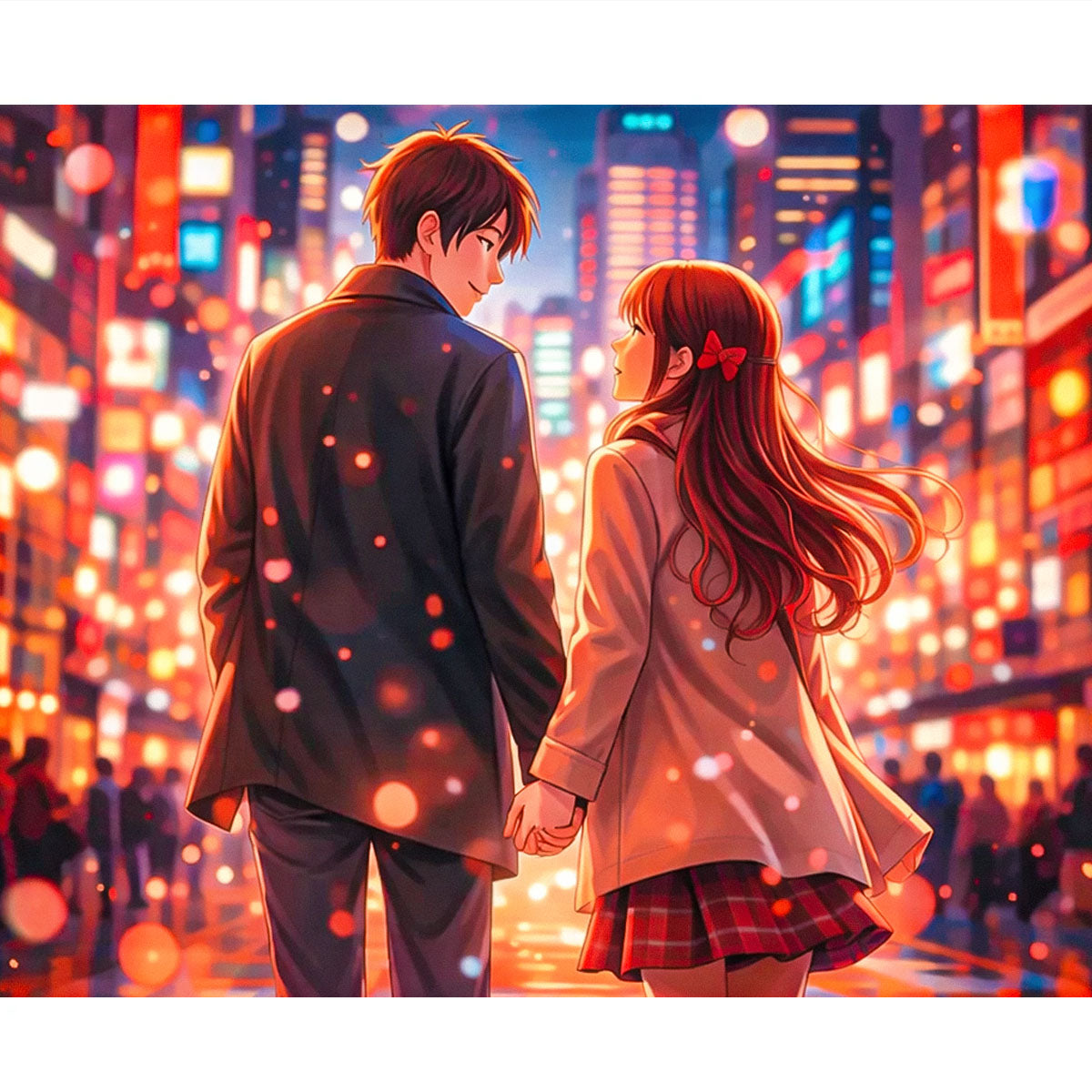 Anime City Lights Couple Paint by Numbers Kit-zoom-2