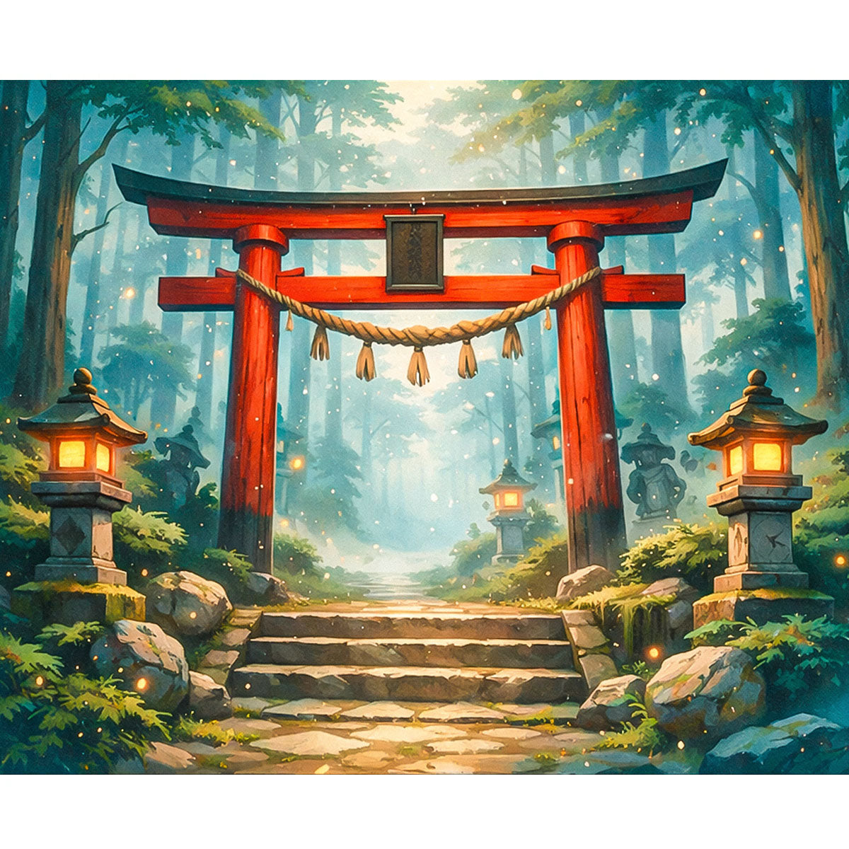 Sacred Forest Torii Gate Paint by Numbers Kit