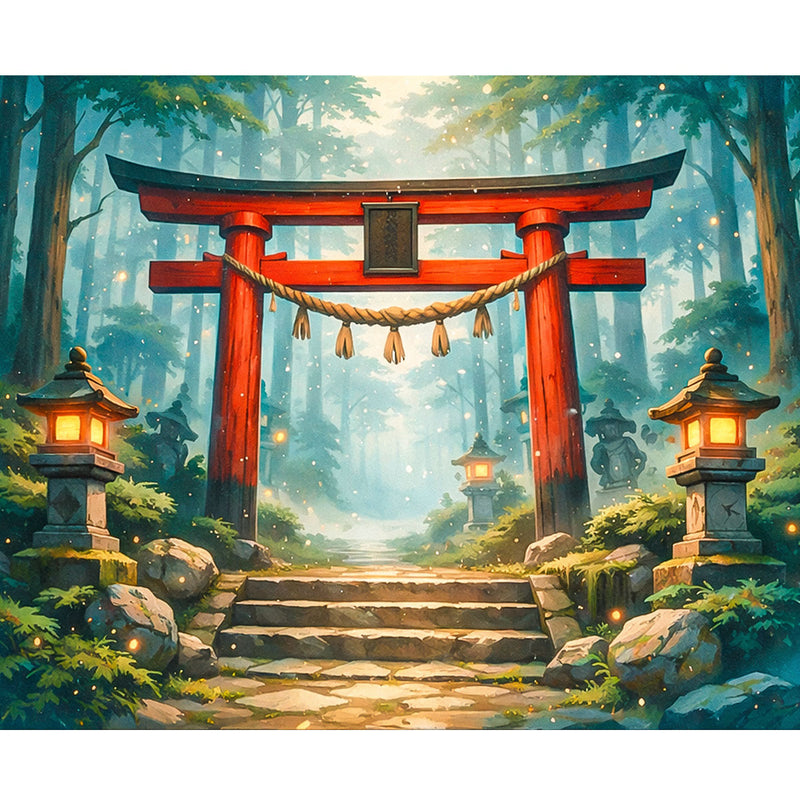 Sacred Forest Torii Gate Paint by Numbers Kit-zoom-