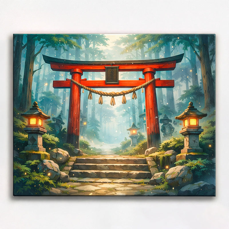 Sacred Forest Torii Gate Paint by Numbers Kit-zoom-