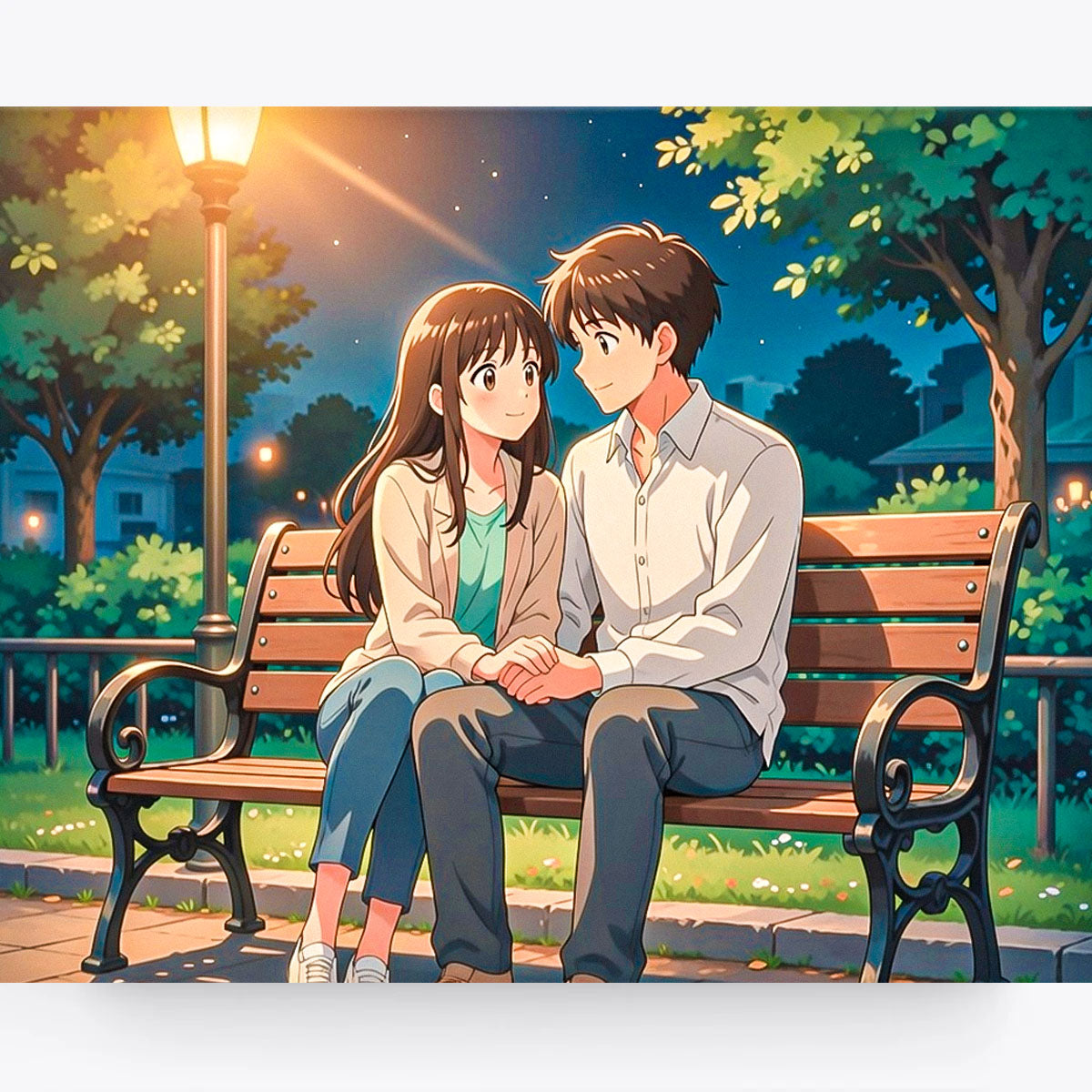 Park Bench Couple Paint by Numbers Kit