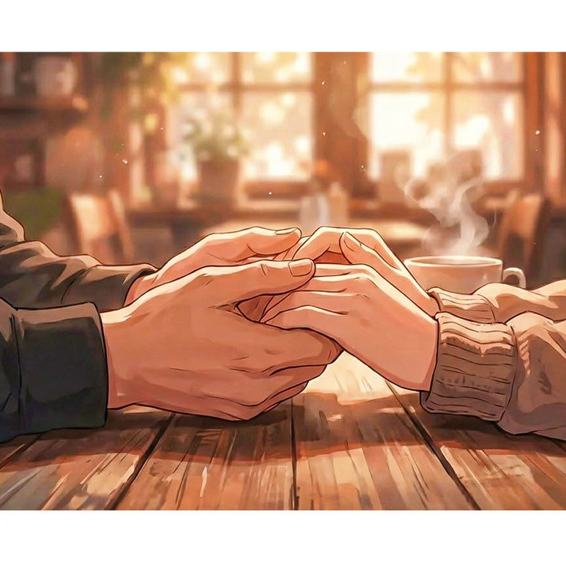 Holding Hands Moment Paint by Numbers Kit-zoom-