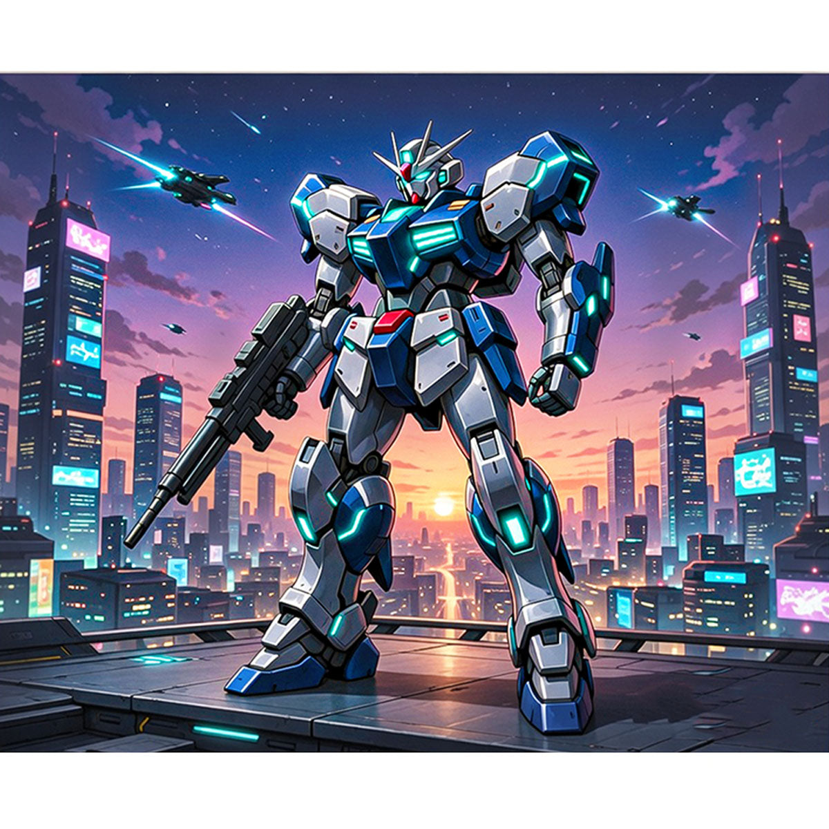 Rooftop Sentinel Mecha Paint by Numbers Kit