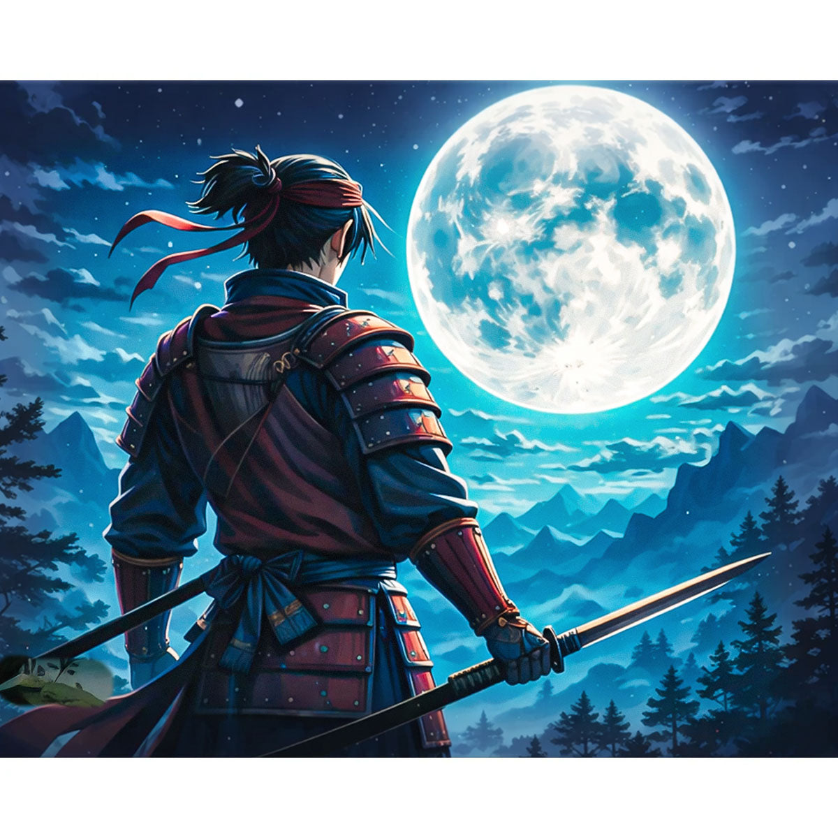 Moonlit Warrior Vigil Paint by Numbers Kit