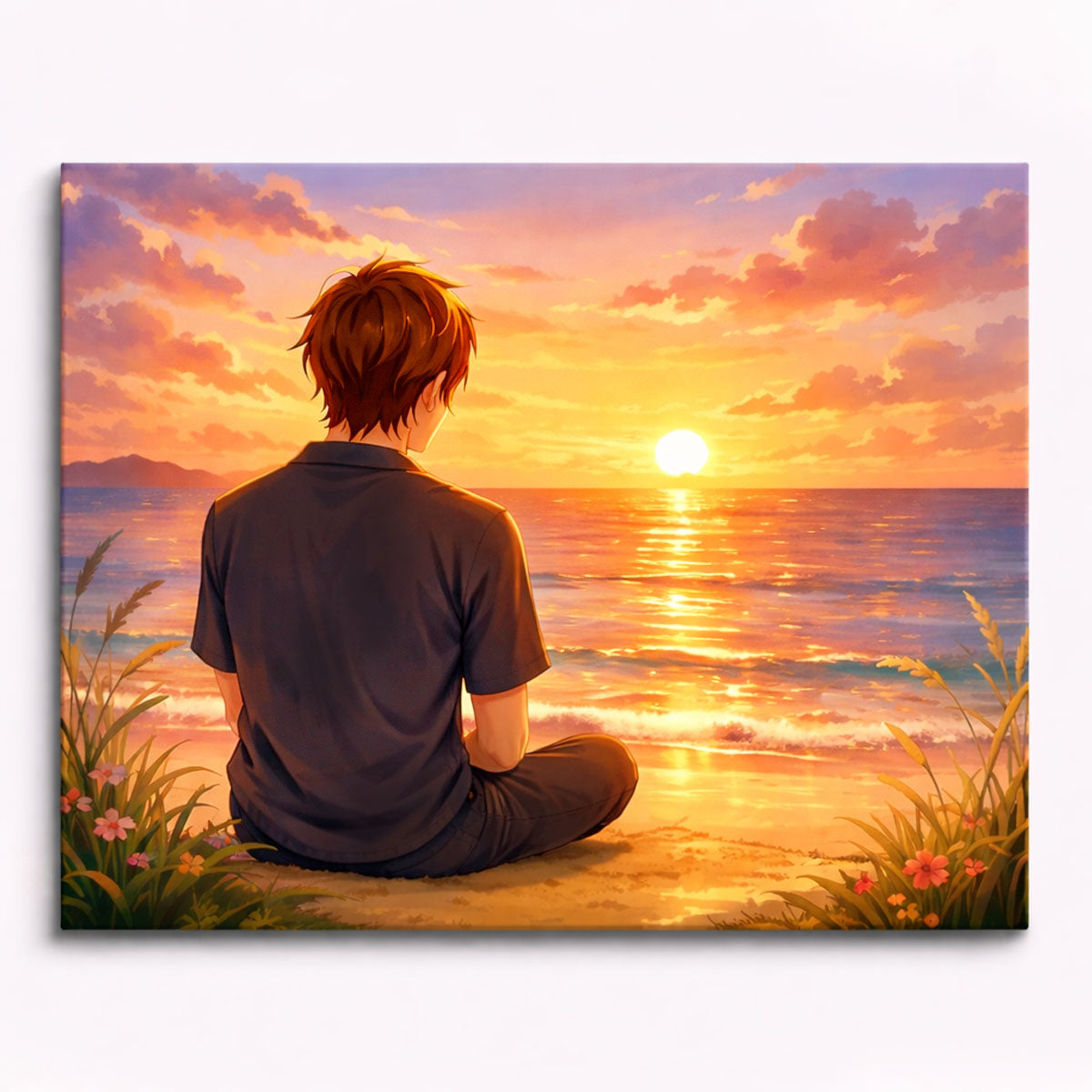 Sunset Beach Moment Paint By Numbers Kit | Ocean Sunset Scene