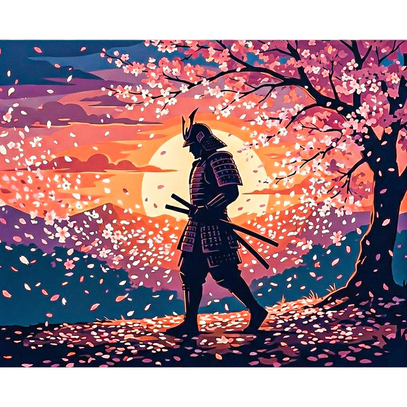 Sunset Sakura Warrior Paint by Numbers Kit-zoom-