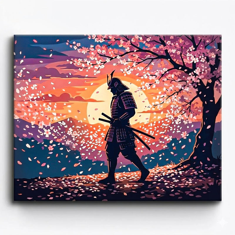 Sunset Sakura Warrior Paint by Numbers Kit-zoom-