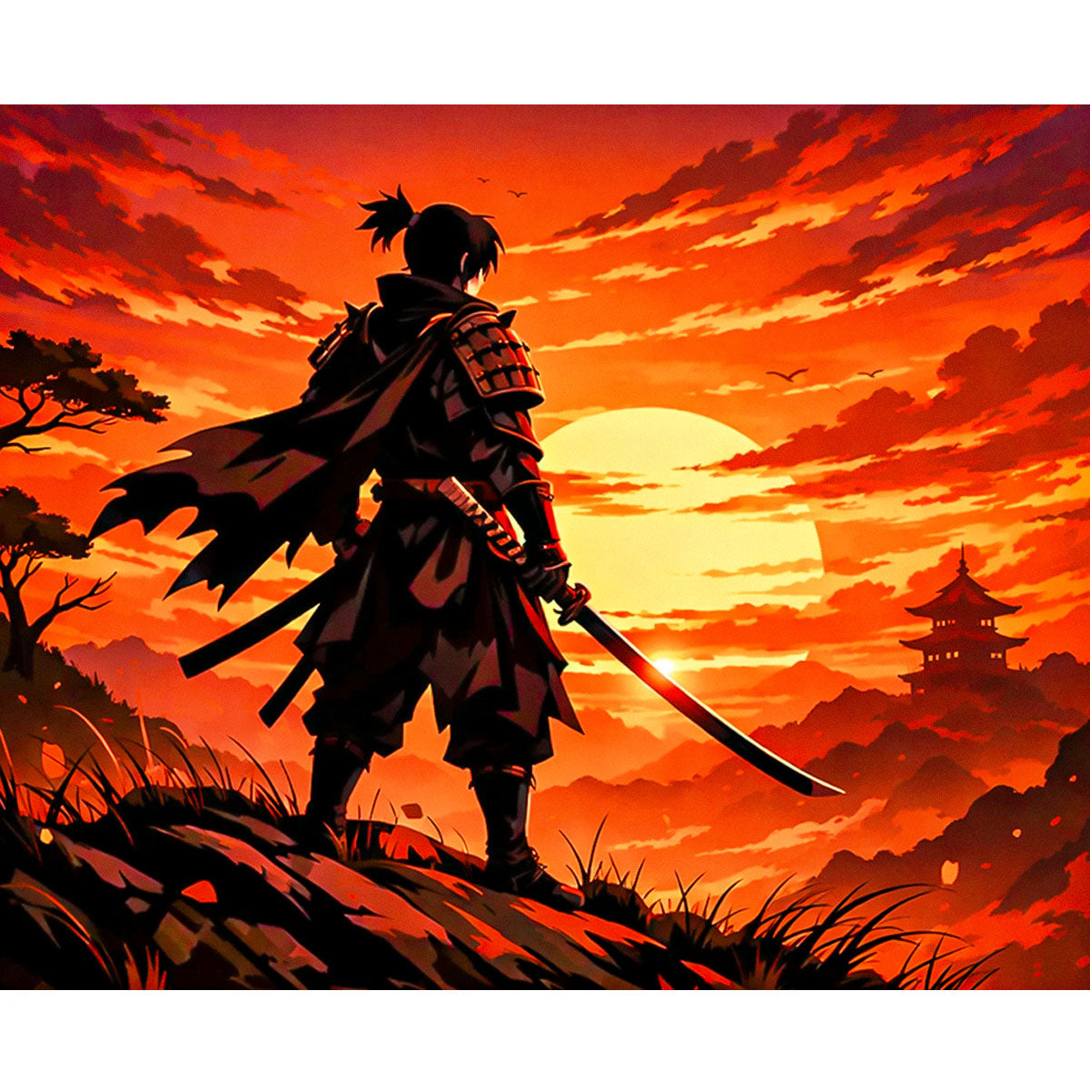 Crimson Horizon Warrior Paint by Numbers Kit-zoom-2