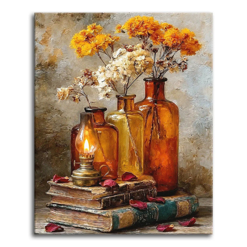 Antique Bottles and Lamp-zoom-